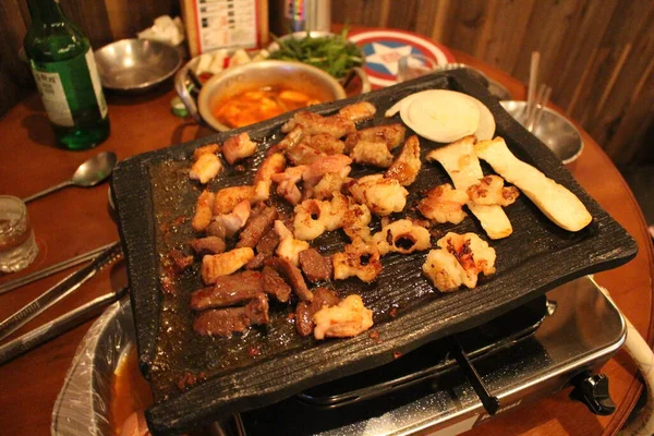 Koreai Barbecue Ázsiai Stílusú Étkezés — Stock Fotó
