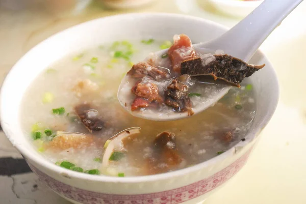 Sup Bubur Dengan Daging Dan Sayuran — Stok Foto