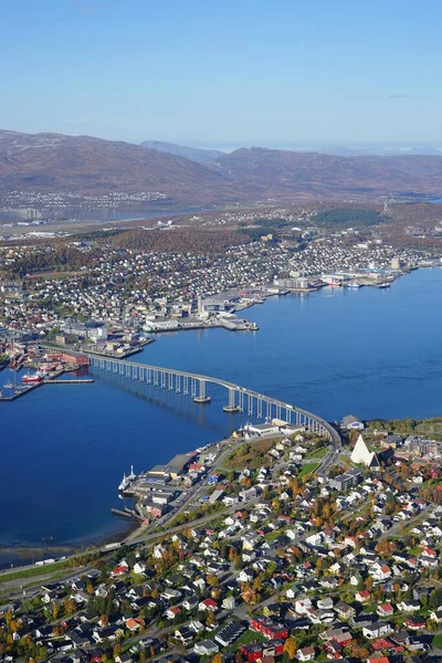 High angle shot of the landscape in Fjellstua — Stok fotoğraf