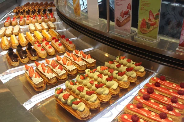 Torte Frutta Allo Stand Del Mercato — Foto Stock