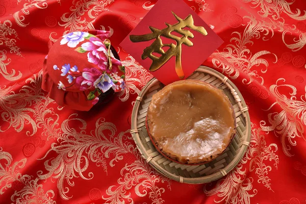 中国新年蛋糕的高角镜头 — 图库照片