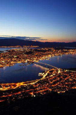 Şehrin Fjellstua 'daki yüksek açılı görüntüsü