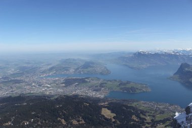 High angle shot of the mountain Pilatus