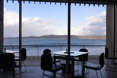 Looking outside through the window