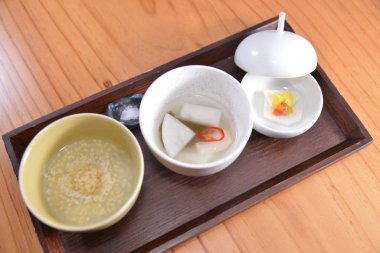 High angle shot of the delicious traditional Korean food in Seoul