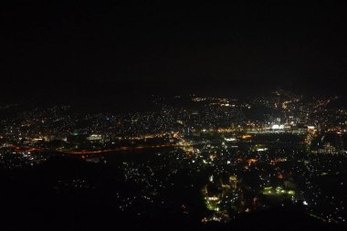 The city at the night in Mount Inasa Observatory