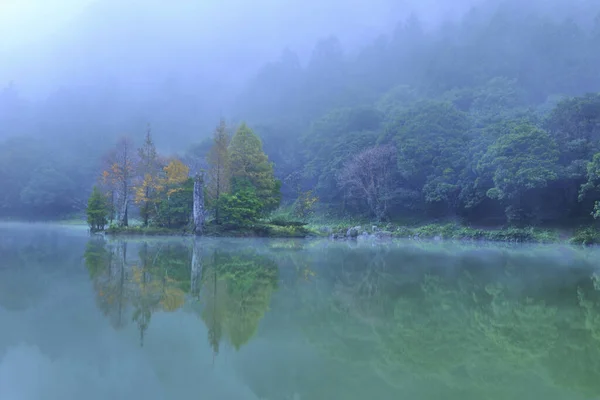 Peaceful Scenic Landscape Mist Lake — Stock Photo, Image