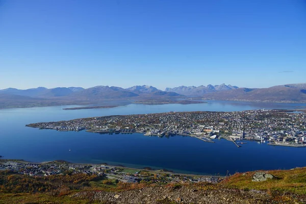 High angle shot of the landscape in Fjellstua — Stok fotoğraf