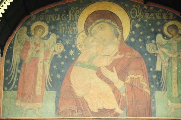 Wall Painting Assumption Cathedral Moscow Kremlin — 스톡 사진