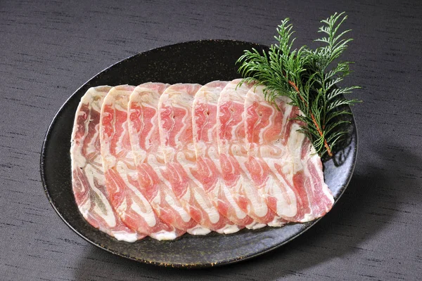 The portrait of food sliced lamb — Stok fotoğraf