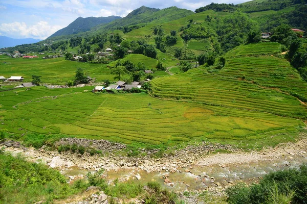 green mountains with plains, asian landscape