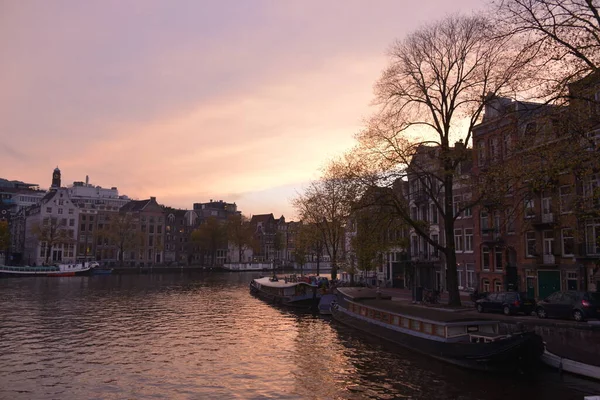 Kleurrijke Zonsondergang Van Nederland — Stockfoto