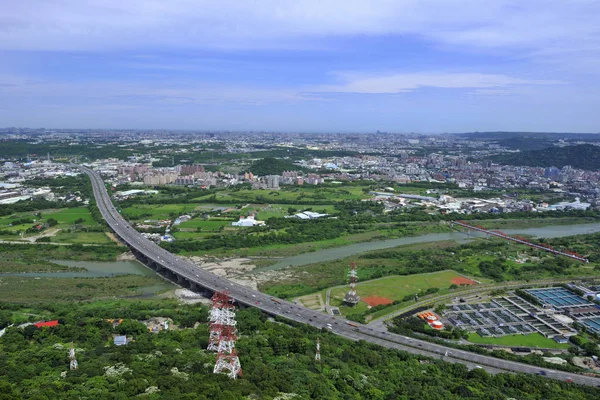 Bird view of SanXia City — 图库照片