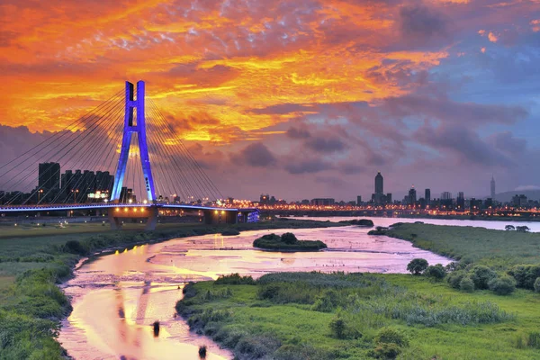 Nieuwe Taipei Bridge City — Stockfoto