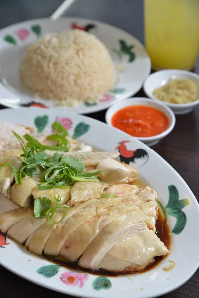 Mandarin Chicken Dengan Nasi Dan Saus — Stok Foto