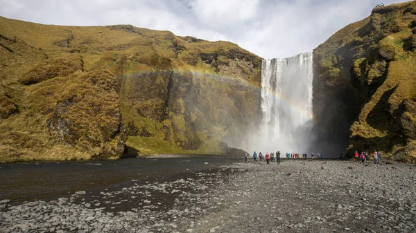 Islande Cascade Arc Ciel Skogafoss — Photo