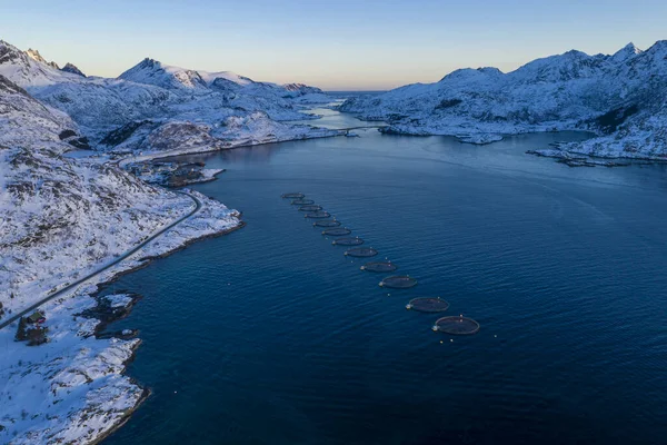 Norveç Lofoten Kışın Dramatik Manzara — Stok fotoğraf