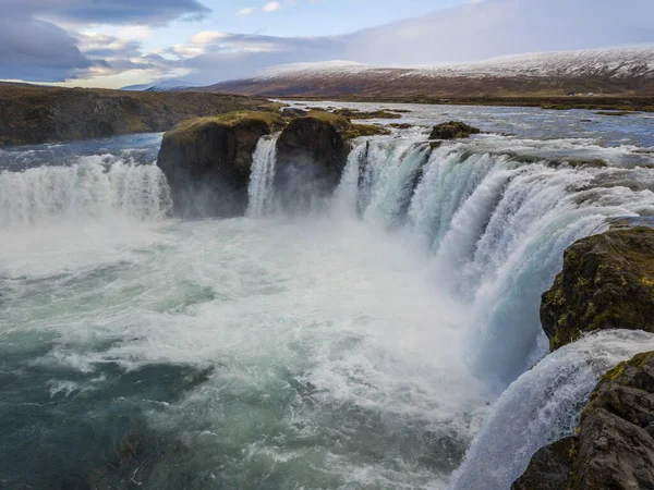 Vista Panorâmica Cachoeira Godafoss Islândia — Fotografia de Stock