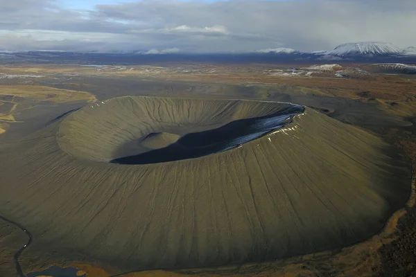 Szépsége Myvatn Vulkanikus Alkonyatkor Izland — Stock Fotó