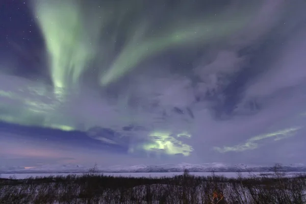 Aurora Borealis Ночью Abisko Швеция — стоковое фото