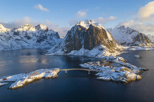 Lofoten Kış Manzarası Norveç — Stok fotoğraf