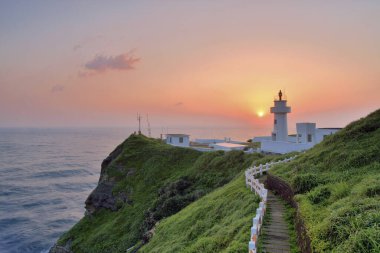 Ruifang Bölgesi Tayvan 'daki Bitoujiao Deniz Feneri