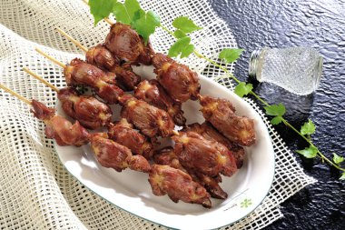 Tavuk kebabı, yakın plan.