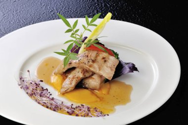 Domuz boyunlu Tayvan, yakın plan lezzetli yemekler.