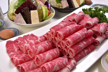 sıcak tencere yemekleri ve sebze Tayvan