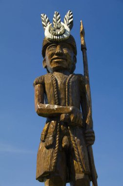 Tayvan 'ın Tayvan bölgesindeki yerel kültür merkezinin düşük açılı görüntüsü.