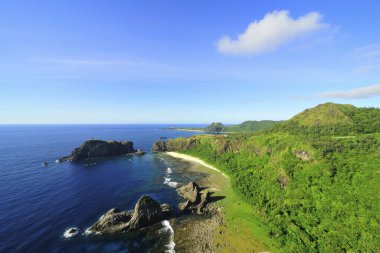 Yeşil Ada Tayvan 'ın yüksek açılı görüntüsü
