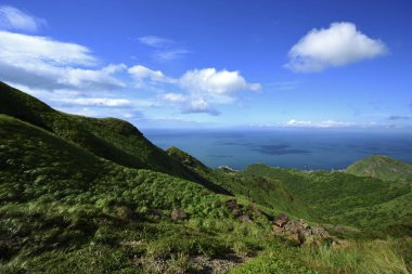 Tayvan 'da Çaydanlık Dağı' nın manzaralı görüntüsü.