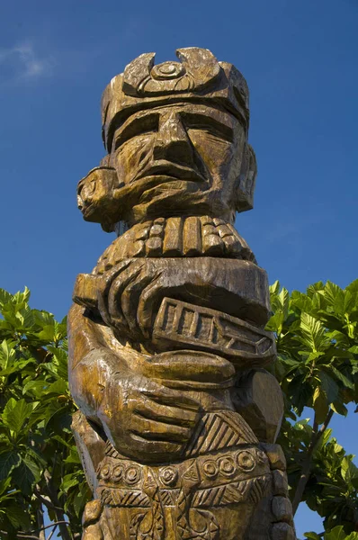 Imagen Ángulo Bajo Estatua Indígena Taiwán Centro Cultural Indígena Condado — Foto de Stock