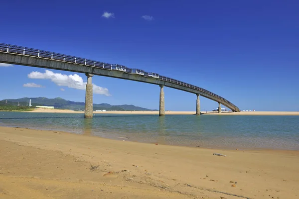 Foto Laterale Del Ponte Fulong Beach Nel Gongliao District New — Foto Stock