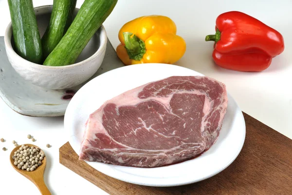 Bistecca Fresca Contorni Taiwan — Foto Stock