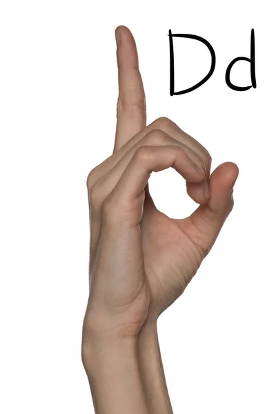 Alphabet pour sourds-muets avec des gestes de la main et un nombre l — Photo
