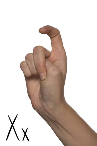 Alphabet für taubstumme Menschen mit Handgesten und einer Zahl l — Stockfoto