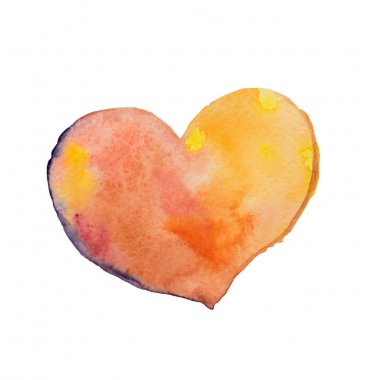 Suluboya içinde çizilmiş bir WHI günü için güzel kalp