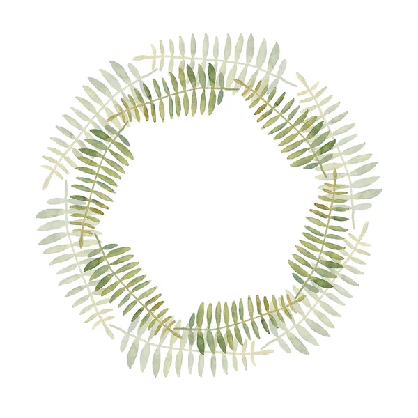 Όμορφο αφηρημένο πράσινα φύλλα βαμμένα με ακουαρέλα συνθέτουν — Φωτογραφία Αρχείου