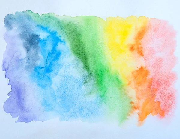 Uma paleta de cores aquarelas brilhantes em círculos em umas costas brancas — Fotografia de Stock