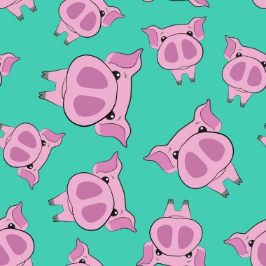 Yeni yıl 2019 pembe domuzlara güzel seamless modeli
