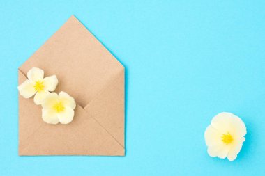 El işi kağıdından bir zarf, boş bir mesaj ve güzel bir fıkrayla.