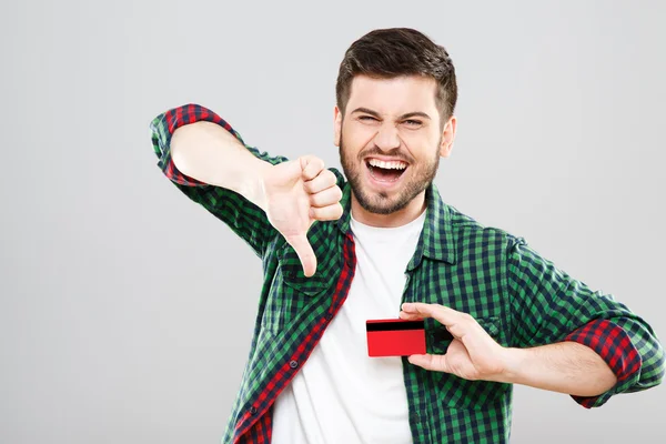 Hombre mostrando pulgares hacia abajo —  Fotos de Stock