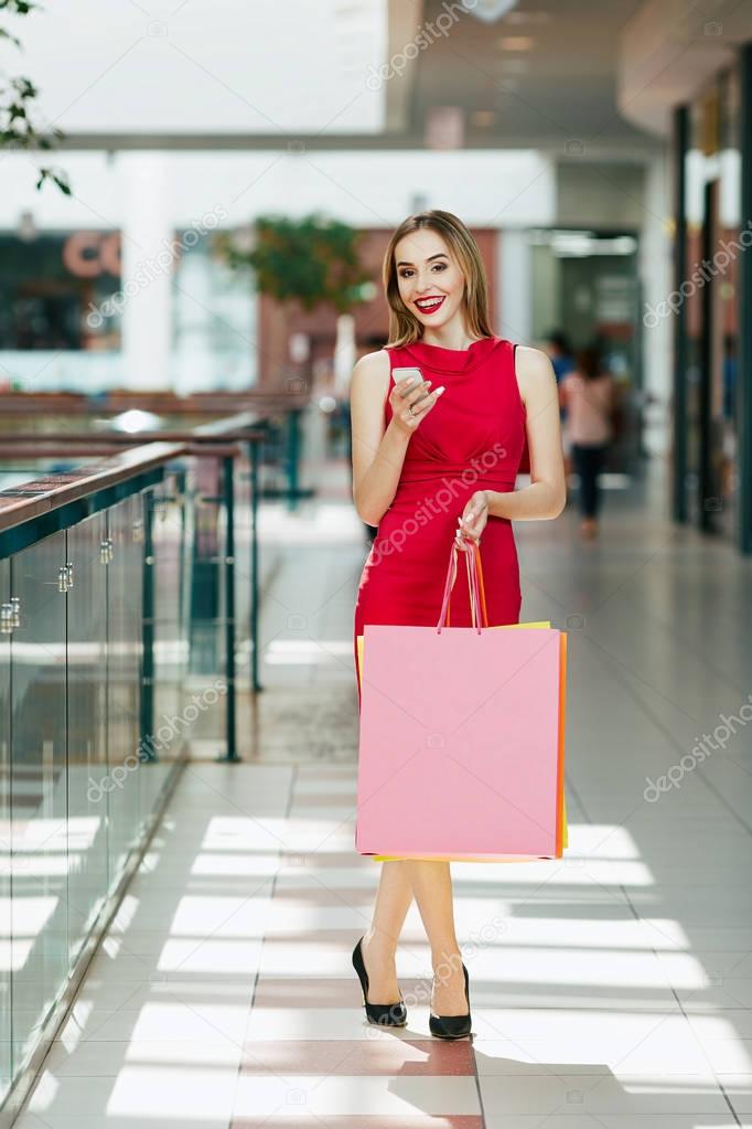 girl with  shopping bags