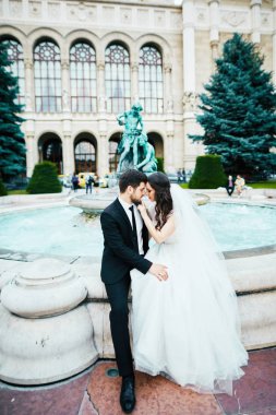 Eski şehir arka plan düğün fotoğrafı