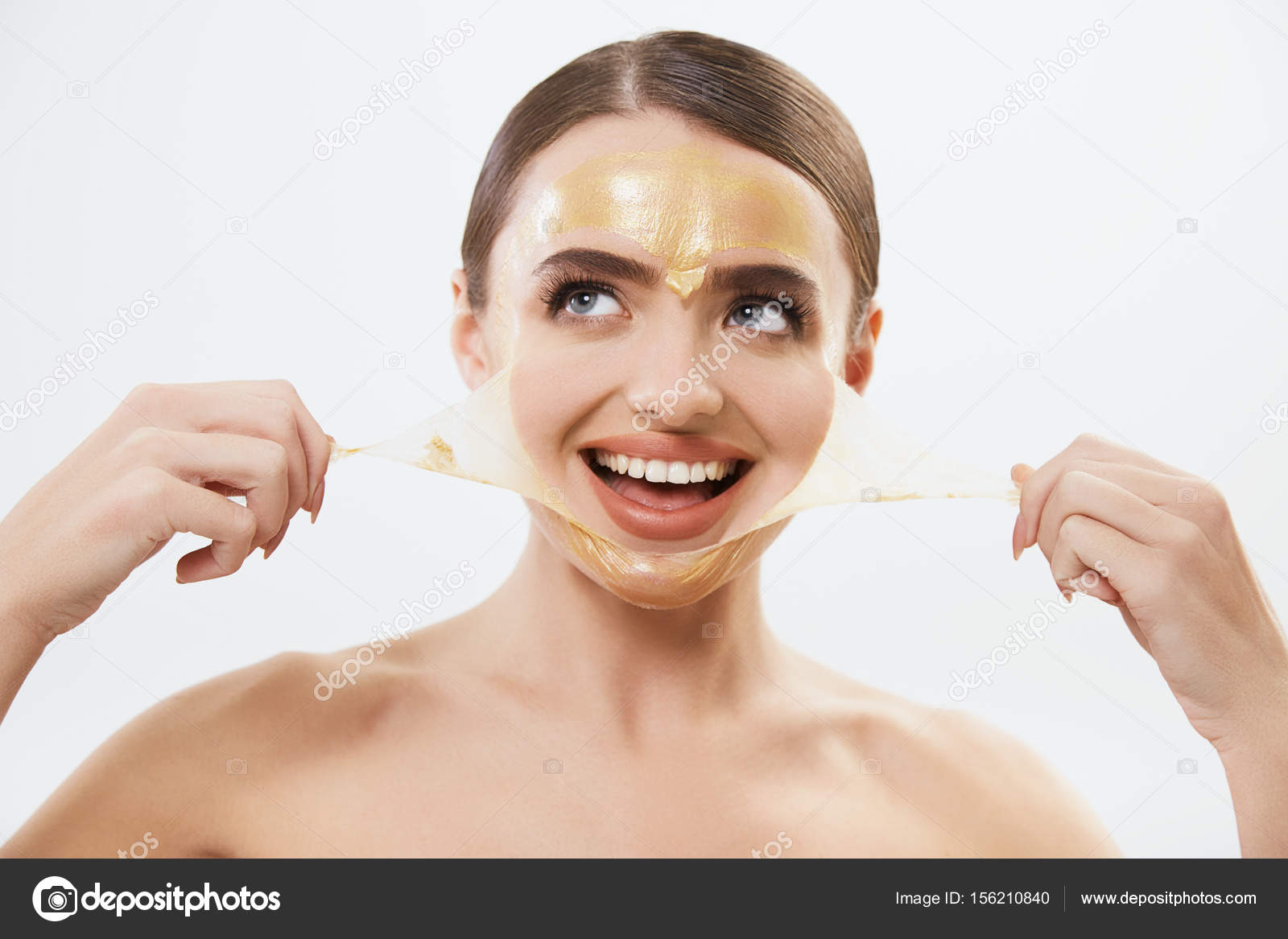 Download Woman With Yellow Mask On Face Stock Photo C Velesstudio 156210840 PSD Mockup Templates