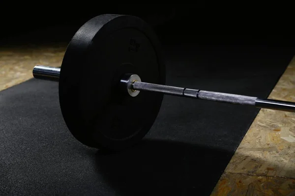 Barbell lying on  floor — Stock Photo, Image