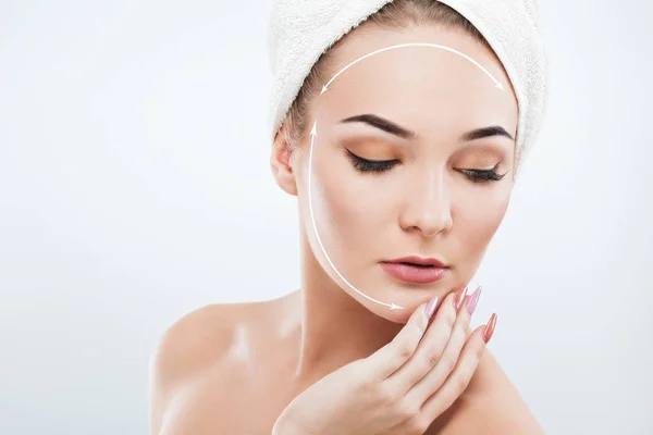 Cute girl wearing towel — Stock Photo, Image