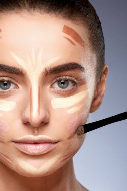 Woman with contouring on face clipart