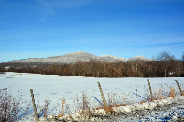Paesaggio Invernale Con Neve Cielo Azzurro — Foto Stock